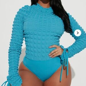 Blue Popcorn/Bubble 🫧 Bodysuit- Fashion Nova